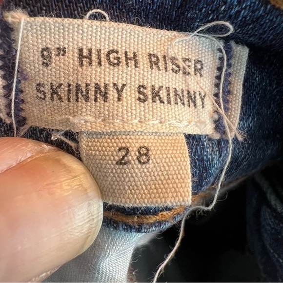 Madewell 9" High-Rise Skinny Exposed Button Fly Dark Wash Stretch Denim Jeans 28 - Picture 10 of 14